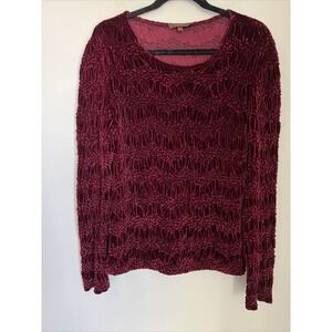 Han Feng Designer Size Small Crinkle Crush Velvet Stretch Long Sleeve Blouse Top